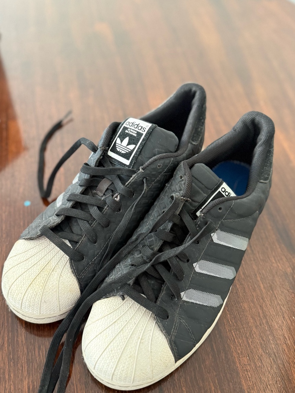 adidas Men’s Black Sneakers with White Shell Toes